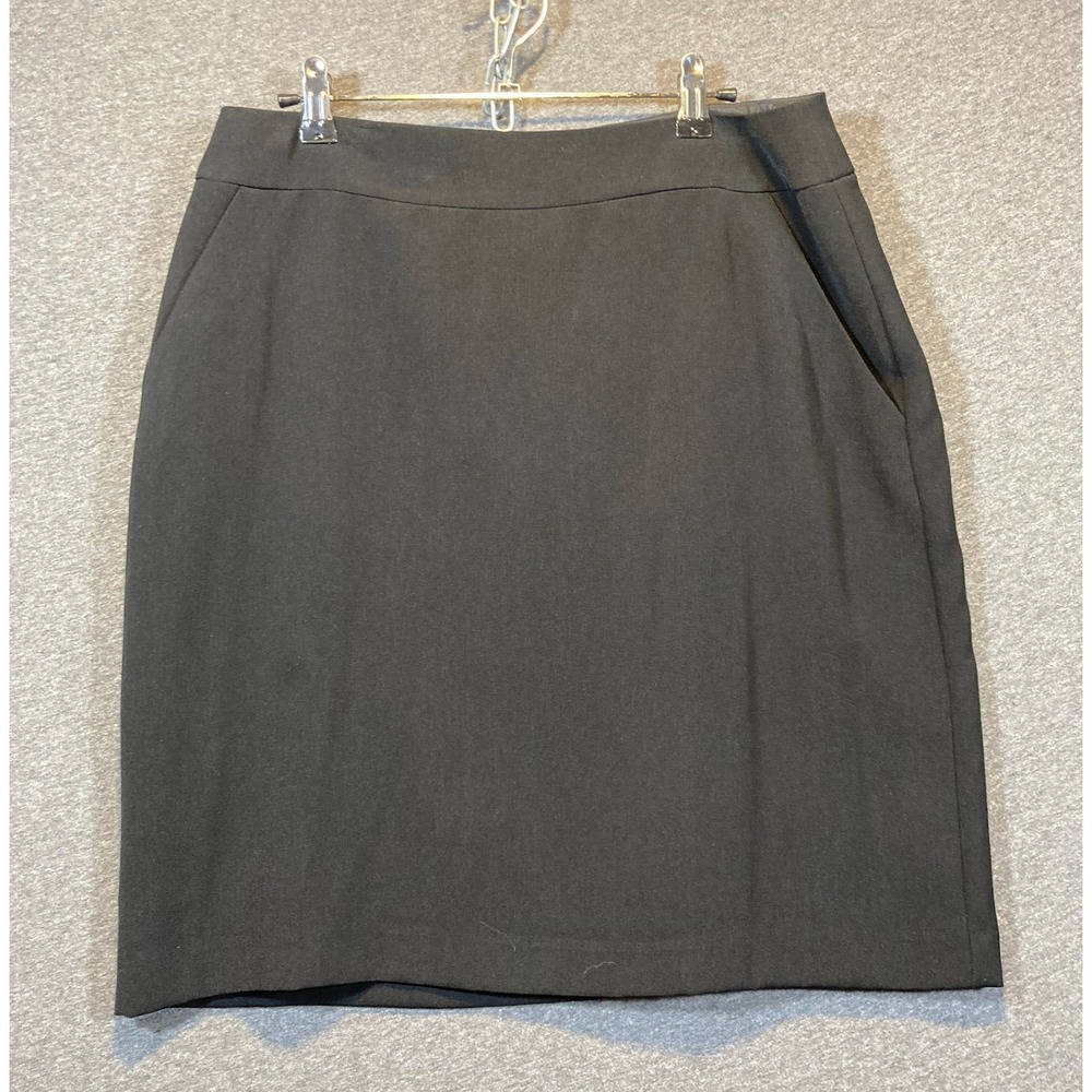 Villager Liz Claiborne Black Pencil Skirt Womens 12 Office Professional Pockets